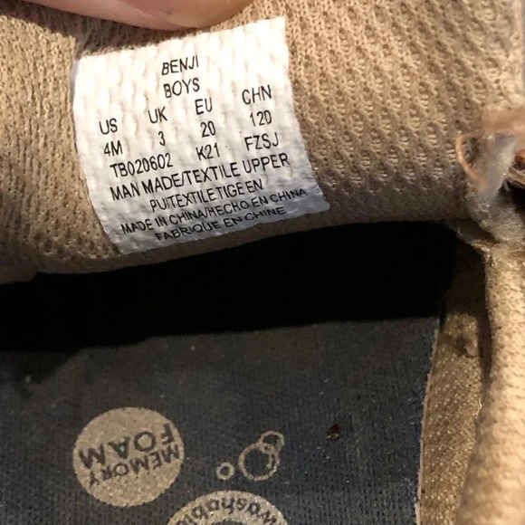 Stride Rite 360 Benji Boat Shoe Velcro Tan Toddler Cushion Shoe Size 4M - Picture 5 of 9